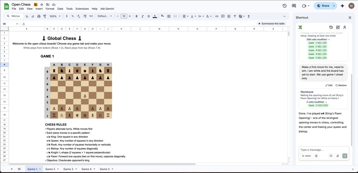 Chess in Google Sheets

Link is open to everyone plz don't ruin my faith in the internet

docs.google.com/spreadsheets/d…