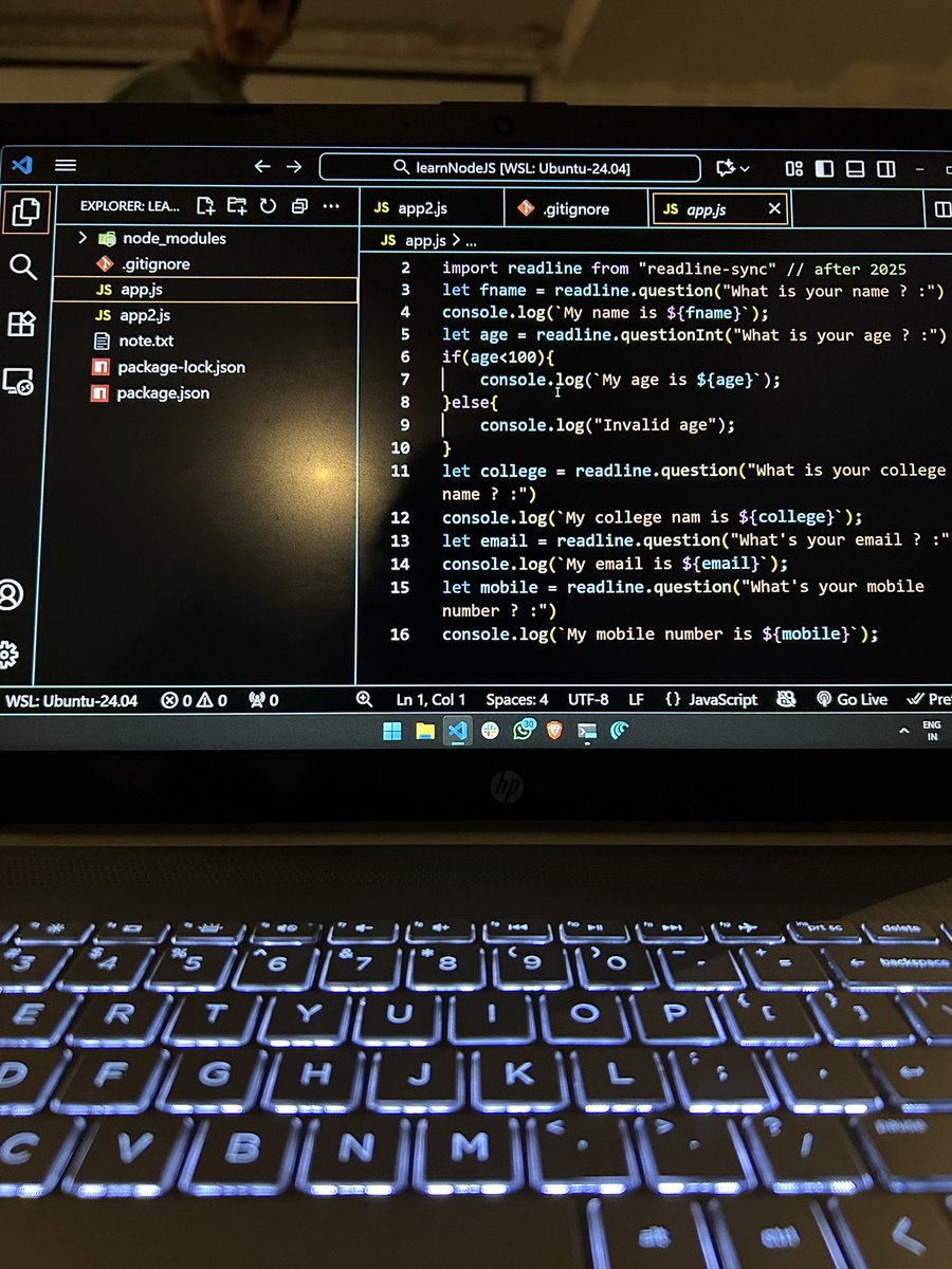 syedibrahimx8's tweet image. Day 17/100
Learning full stack development 

Intro Node.js
npm packages
package.json
readline-sync

Starting Node.js where JavaScript finally learns to live on the server!…

@merajismeraj 
@SadiyaSabera 
@0xsuhailroushan 
@codeforindia_ 

#JavaScript #100DayChallenge