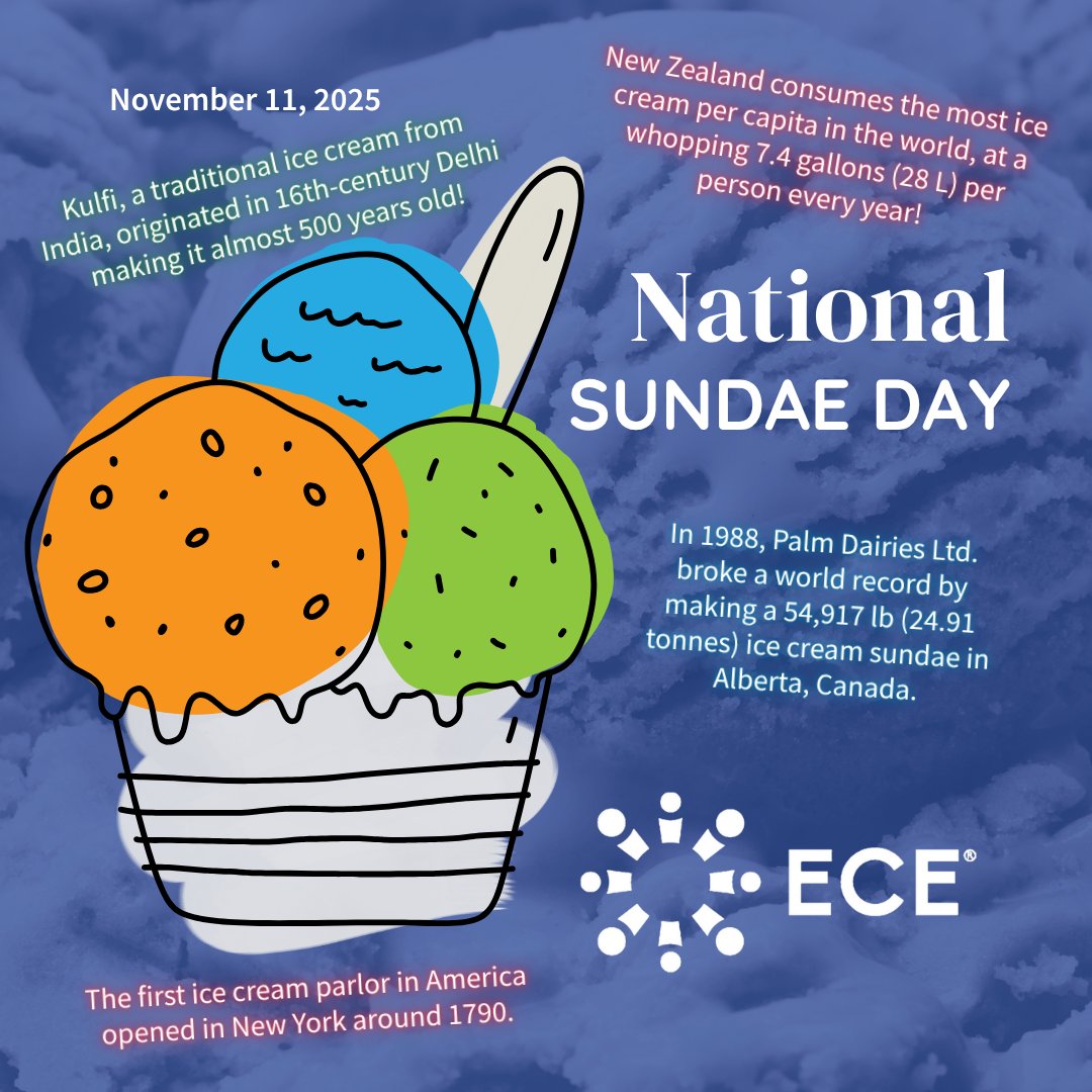 ECEConnection's tweet image. Happy #NationalSundaeDay! We love ice cream at #ECE and who doesn&apos;t like building a #sundae with fudge, caramel, sprinkles, or whipped cream? What do you like to put on top of your ice cream sundaes?

#ExpertEvaluations #EndlessPossibilities #IntlEd