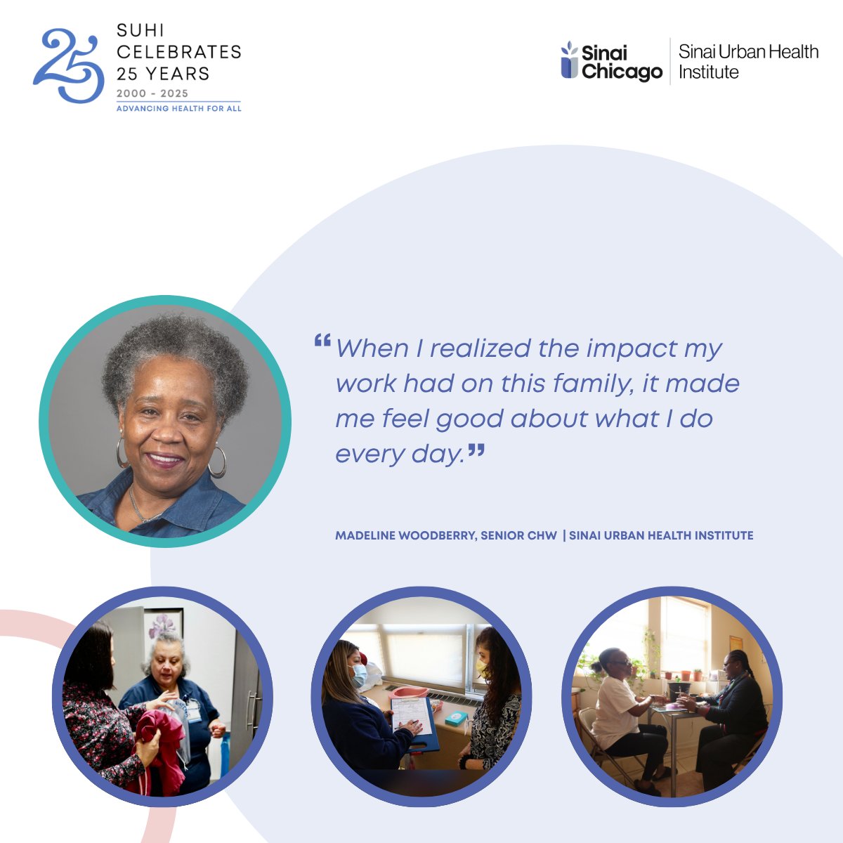 Behind every statistic is a story of hope, healing, and human connection.  

Meet the people behind the impact: suhi.sinaichicago.org

We’re also excited to share that a new Sinai Urban Health Institute (SUHI) website is coming soon! 

#CHW #CommunityStories #SUHI25