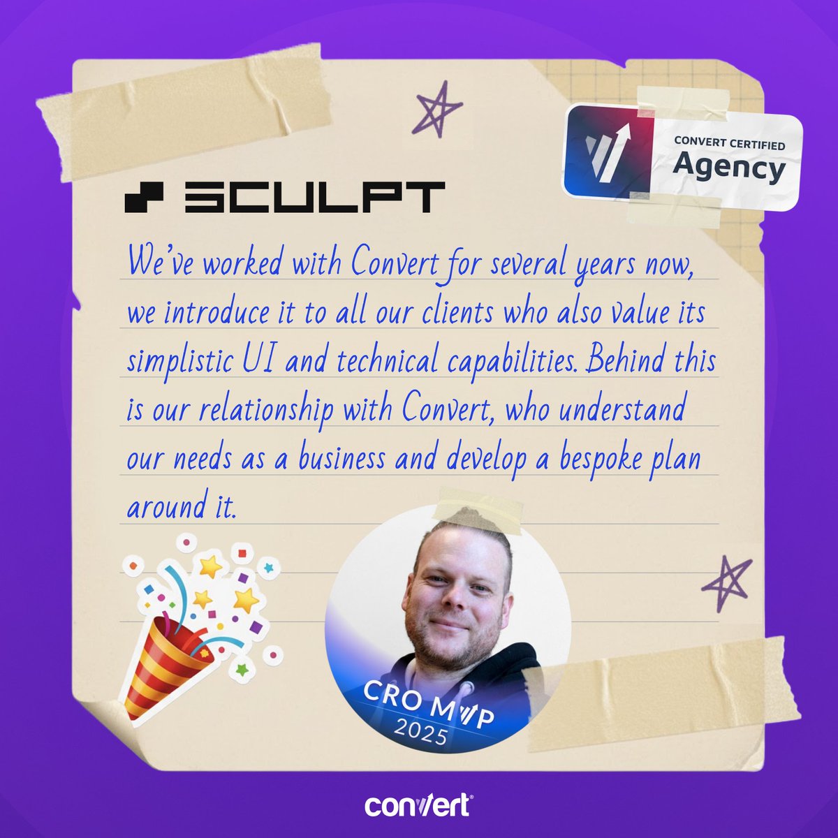 Convert's tweet image. We digital dwellers now have more tools than ever before to shape &amp;amp; sculpt the best possible user journey for our prospects &amp;amp; customers. 

It’s not even about “cro” or “experimentation” anymore. 

It’s about raising the bar of outcomes to meet the technology and insights…