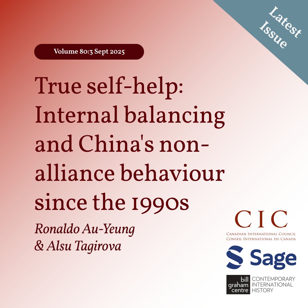 Intl_Journal's tweet image. Why hasn’t China forged counter-alliances to balance the US? Ronaldo Au-Yeung and Alsu Tagirova argue that power distribution since the 1990s made external balancing nonviable. doi.org/10.1177/002070…