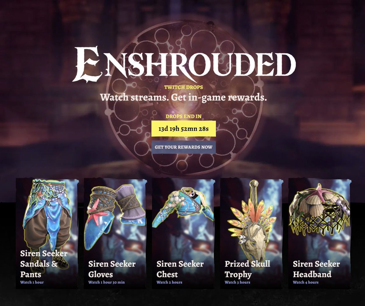 blinkblinkgames's tweet image. Ooh, check it out! Enshrouded has Twitch Drops to celebrate the &quot;Wake of the Water&quot; update! See you tonight!