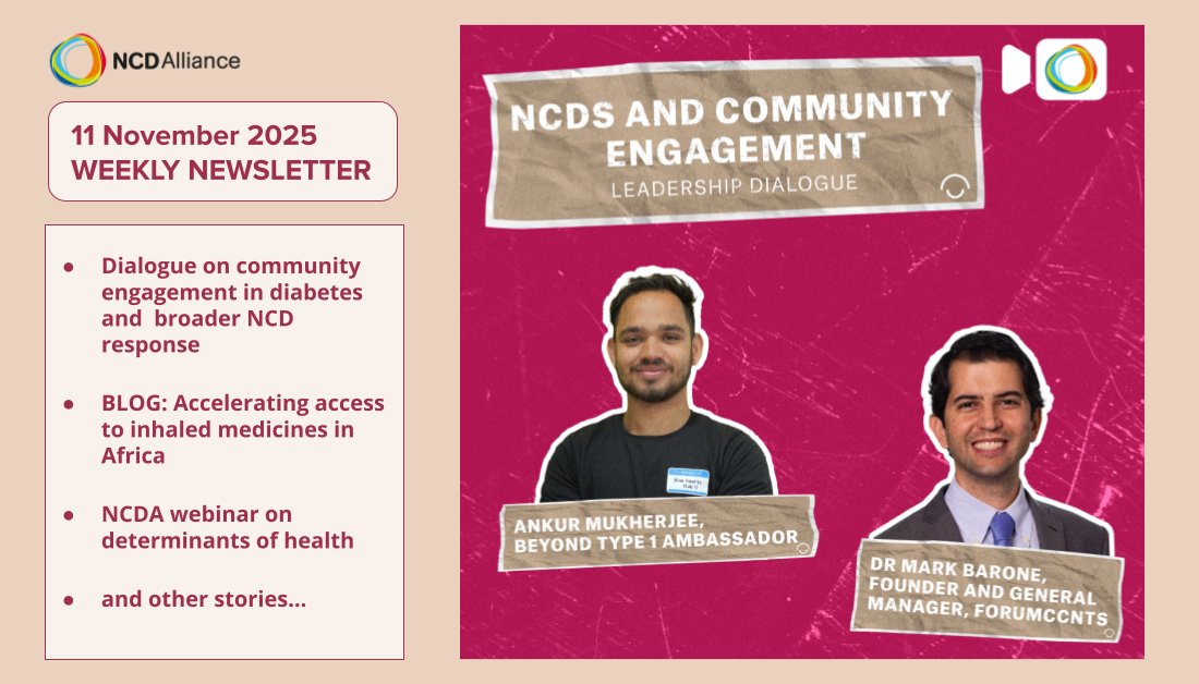 ncdalliance's tweet photo. 📰 In this week’s newsletter, we spotlight new stories and policy insights in the lead-up to #WorldDiabetesDay &amp; #COPDDay, share advocacy insights from the global and national levels, and invite you to upcoming events.

Read more here 👉 https://t.co/NdvKAKhChV https://t.co/XKg4Hv9q7P