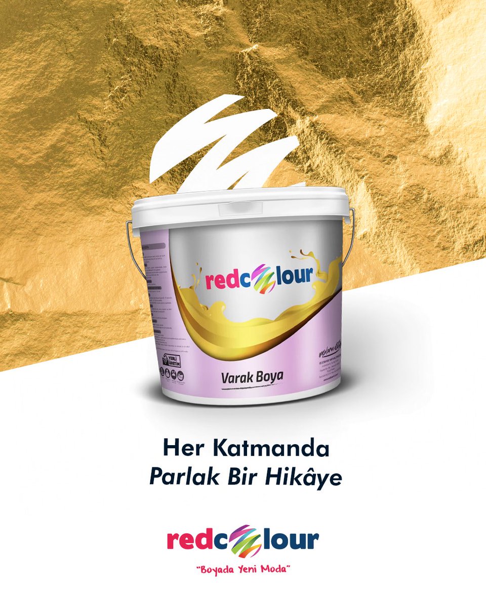 MarkaKaree's tweet image. Her katmanda ışıltı, her dokunuşta zarafet! ✨
Redcolour Varak Boya ile duvarlarınızda sadece renk değil, parlak bir hikâye yazın. 💫
#Redcolour #BoyadaYeniModa #VarakBoya #ParlakBirHikaye