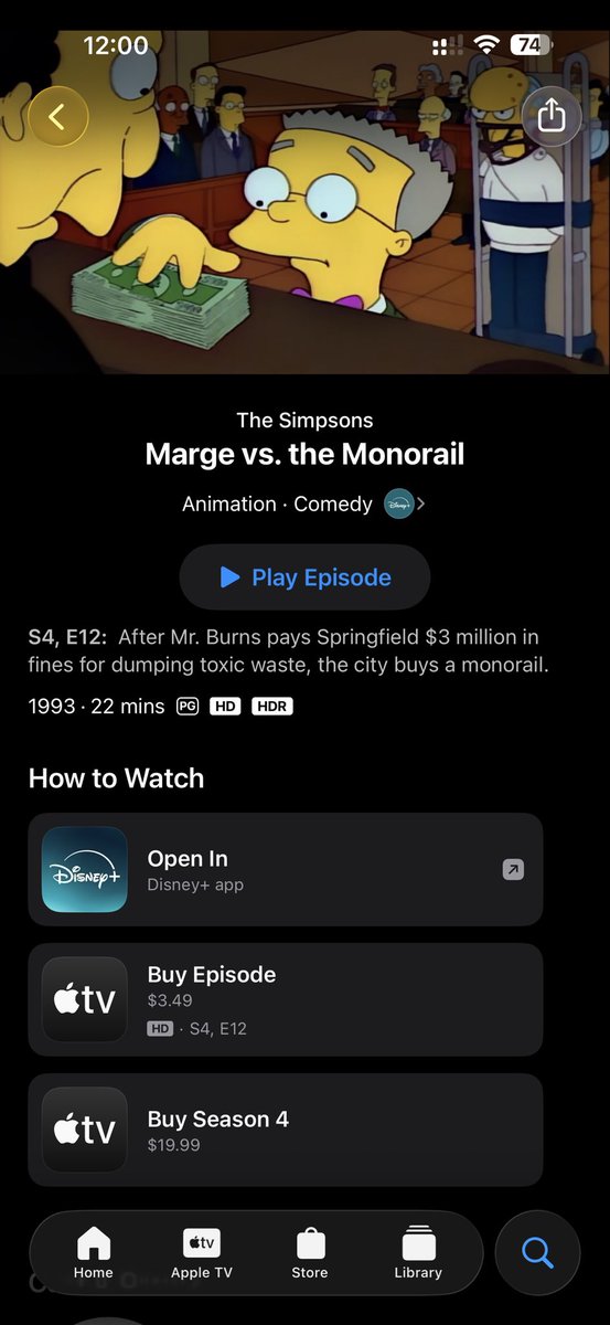 The Monorail Song is a classic, and did you know that for $3.50 you can purchase the amazing episode Marge vs. The Monorail on iTunes? That’s $1.50 less than a song in Festival!