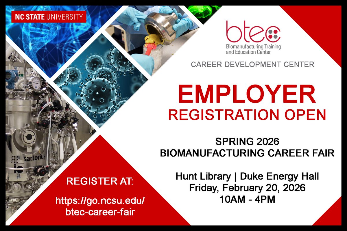📢employer Registration Is Open For Btecs Spring 2026 Biomanufacturing 