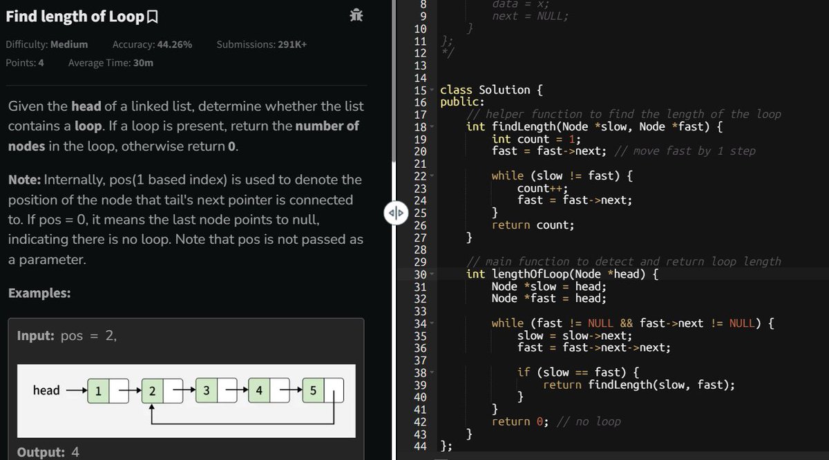 codewithpiyus's tweet image. 60DaysOfCode - Day 10

Linked List Problems:
💠Length of Loop in Linked List✅
💠Check if Linked List is Palindrome✅
💠Segregate Odd and Even Nodes in Linked List✅
💠Remove Nth Node from the End of Linked List✅

#Programming #DSAinCPP #TUFWinterArc #60DaysOfCode #TechCommunity