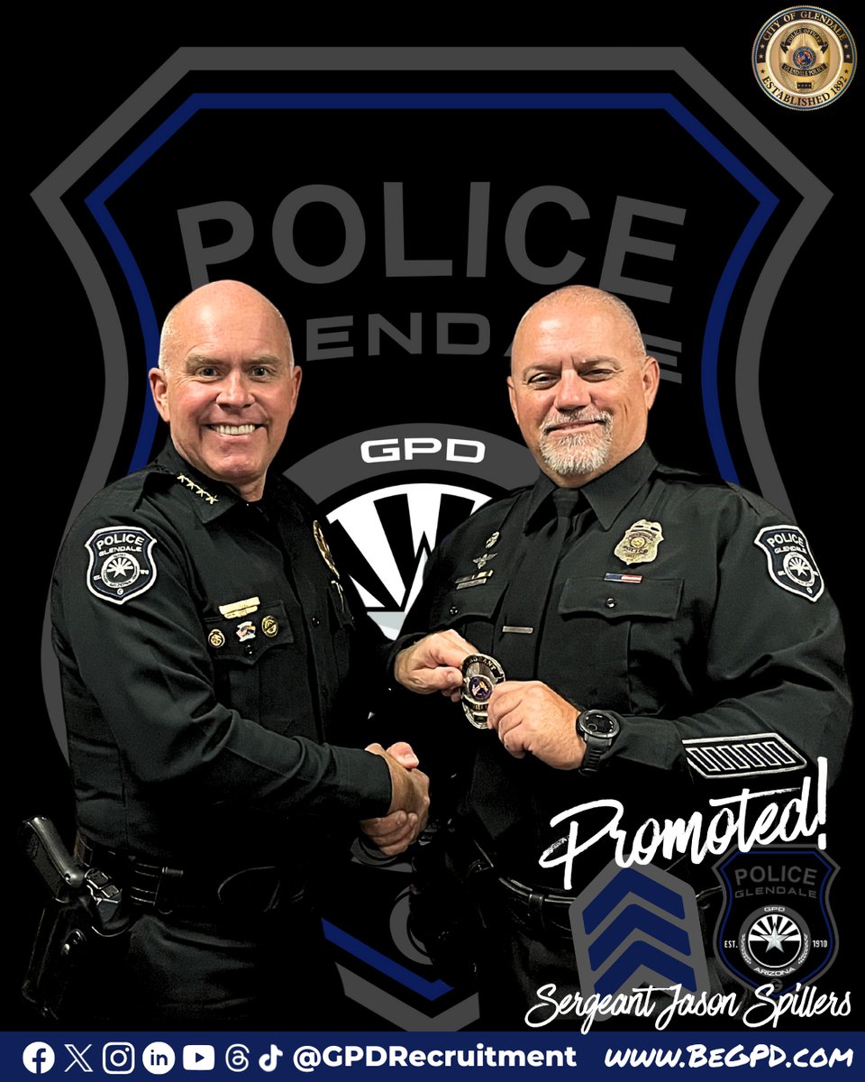 Congratulations to Jason Spillers on his promotion to Sergeant! This 27 year GPD veteran will now be sharing his wisdom with our 40U Graveyards Patrol Squad out of our Foothills substation! 🙌

You ready for some longevity?👇

👉bit.ly/BeGPD2025Polic…