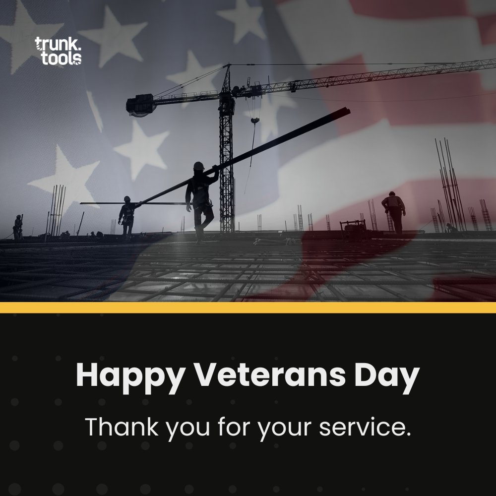 trunk_tools's tweet image. Today we honor all who’ve served — especially the veterans building the future of construction with us. 🇺🇸
Thank you from the Trunk Tools team. #VeteransDay 

#LetBuildersBuild