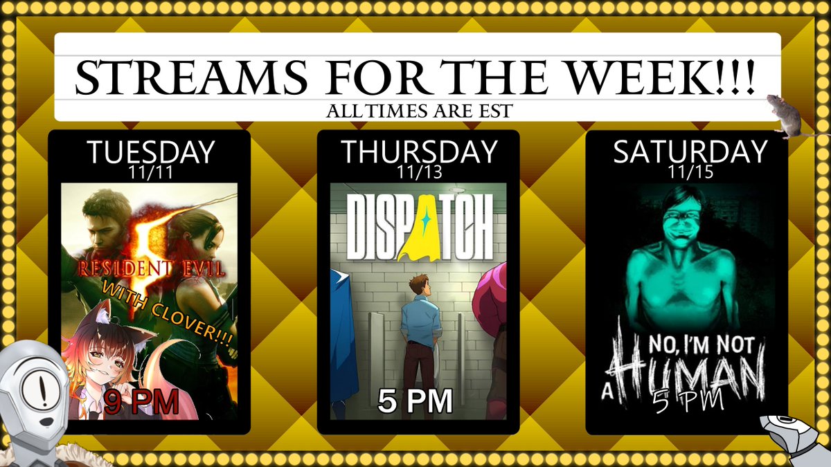DeckardPauseman's tweet photo. New Schedule! https://t.co/Yx2BSf8ErZ