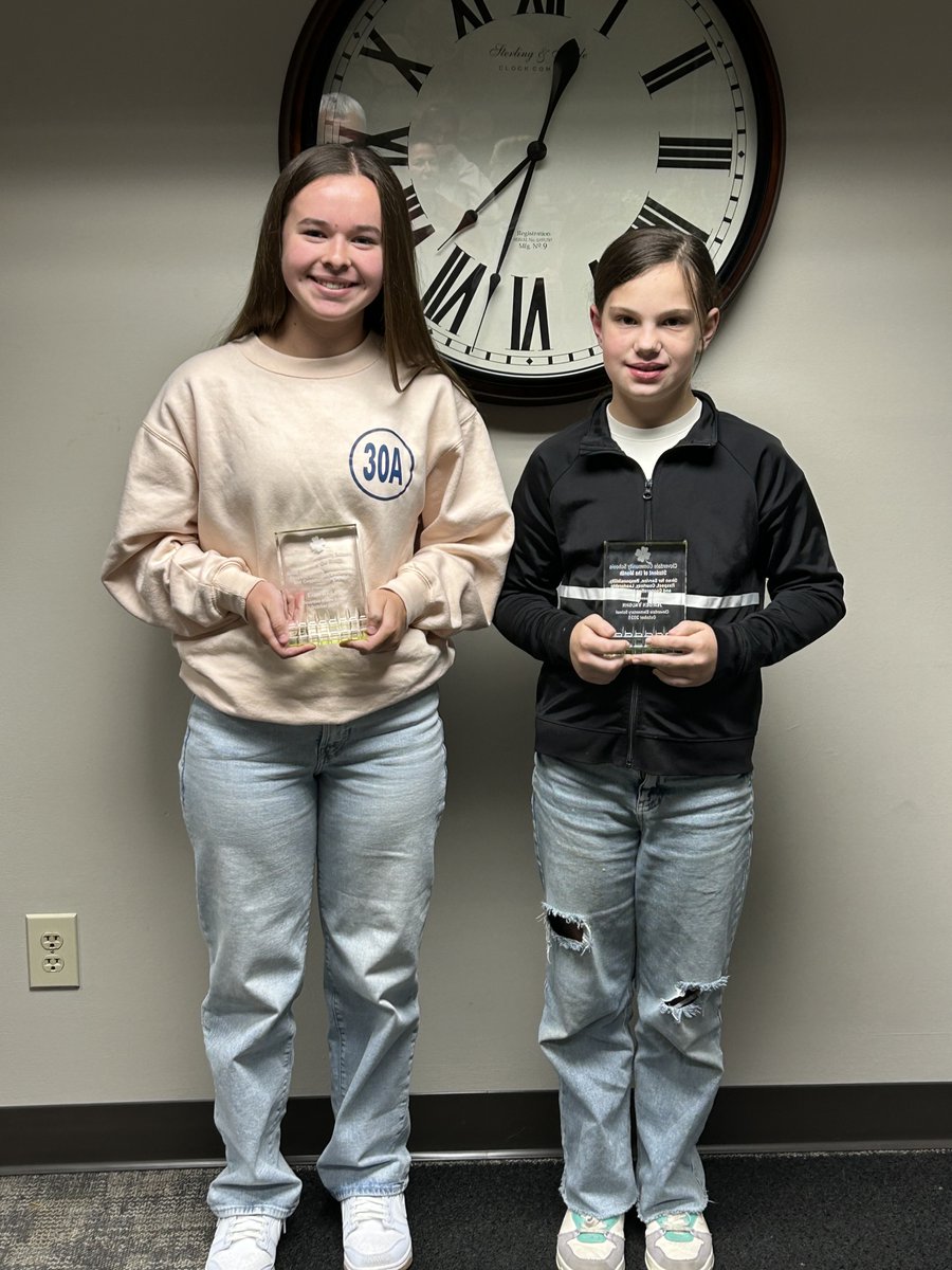 Congratulations to the CCSC Students of the Month for October and November!

October:
Jeriden Vaughn--CES
Ella Bailey--CMS

November:
Rowan Harrison--CES
Emma Naughton--CMS
Addison Collins--CHS

CCSC is very proud of your hard work! Go Clovers!!