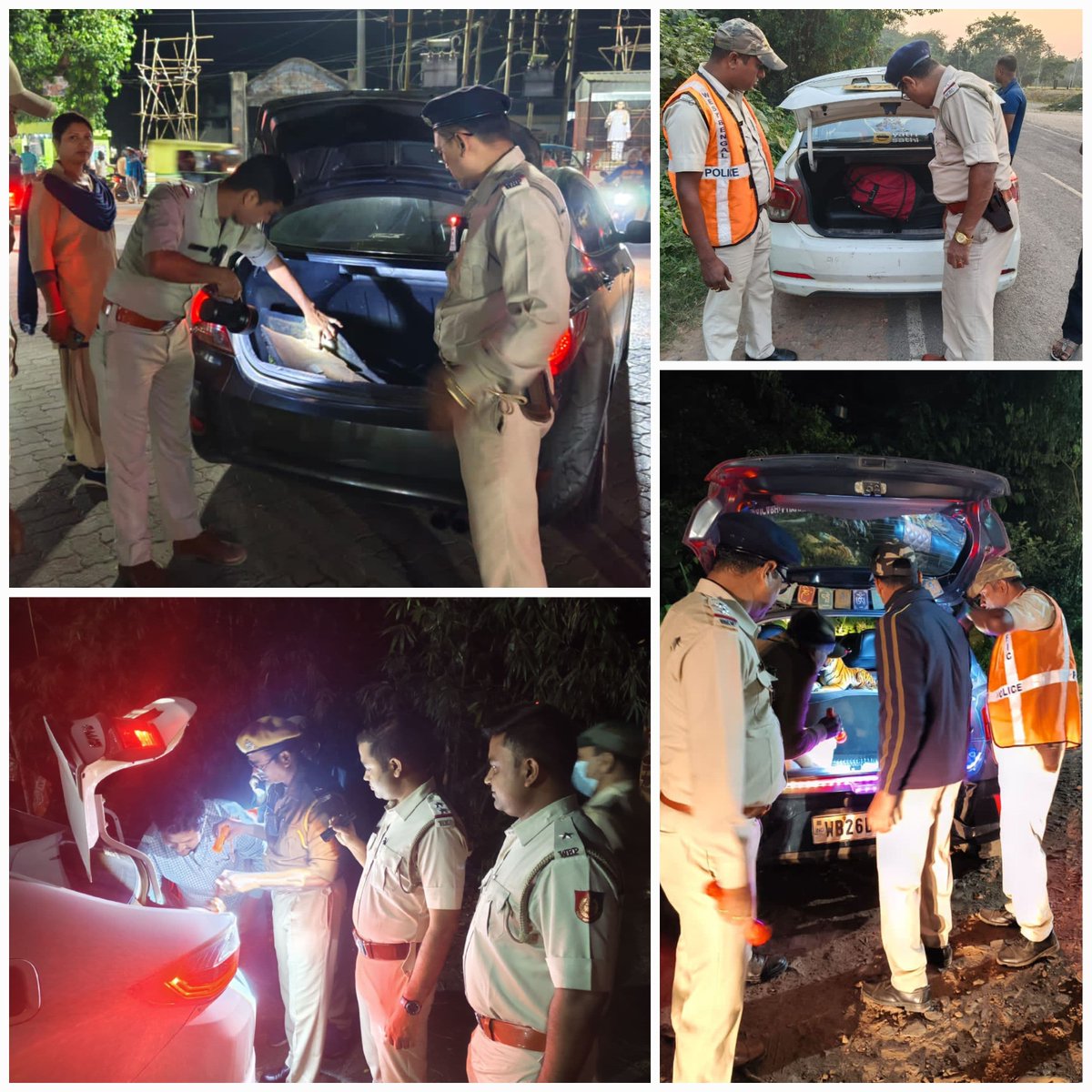 SP_Bongaon_PD's tweet photo. Day-Night Naka Checking!
Under the supervision of Shri Dinesh Kumar, IPS, SP Bongaon PD and other senior officers, our teams are conducting day-night Naka Checking at various strategic points across Bongaon Police District. Ensuring safety and security for all! 
#BongaonPD #SafetyFirst #NakaChecking #CommunitySafety #WestBengalPolice
@ipsdineshkr @WBPolice