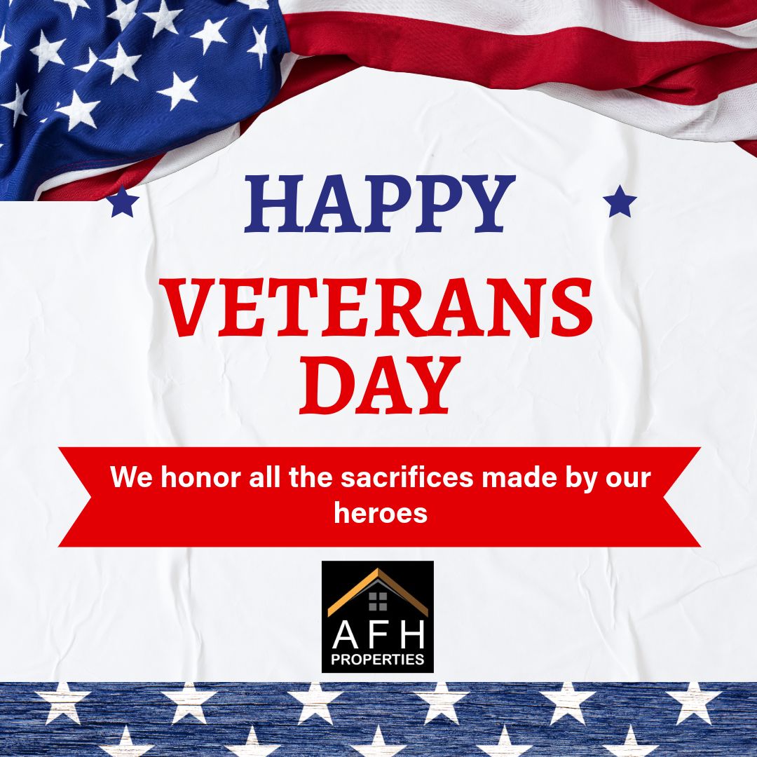 AFHProperties's tweet photo. #VeteransDay #ThankYouVeterans #Honor #AFH #afhproperties #homesforsale https://t.co/RlKJMTtt2m