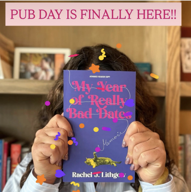 iamrachellith's tweet photo. PUB. DAY. IS. HERE!!!

Give a 1st time #BookLaunch  some love and get the book here >> https://t.co/ZlbcK2JreP

This is a vulnerable memoir that explores dating in midlife after divorce, with #BadDates 

#AuthorLife #iamrachellithgow #divorcedmomsclub https://t.co/QWdTwhfOG6
