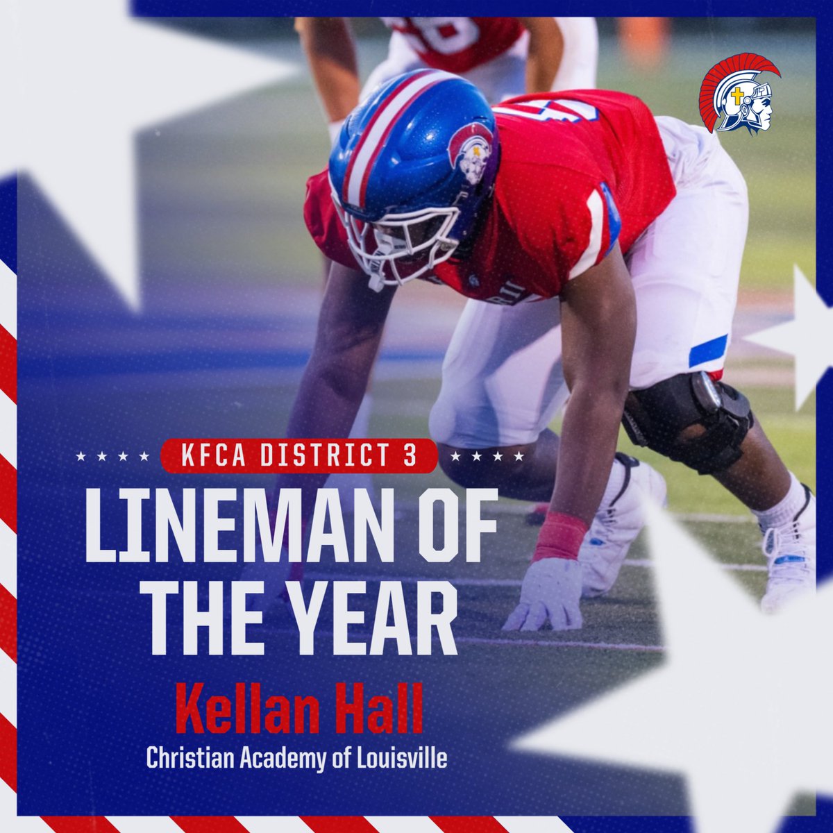 Congratulations to football's Ja'Hyde Brown for being named district player of the year and Kellan Hall for being named district lineman of the year!