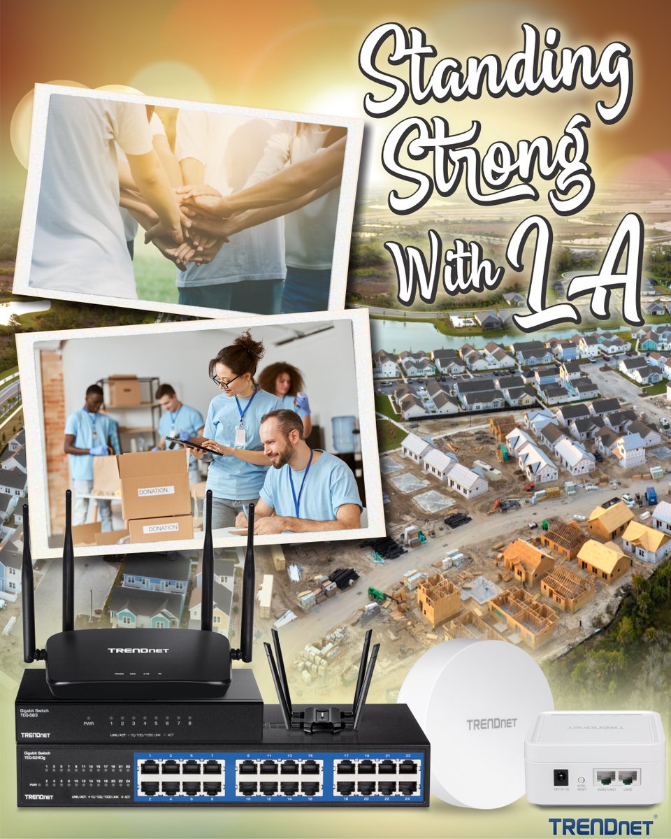ICYMI: If the #LAFires affected your home or business, TRENDnet has partnered with the Prince Hall Masons and the Red Cross to distribute free routers, network switches, and more. Call 951-395-4380 to request products. 
For more details, visit: trendnet.com/press/view.asp…. #LAStrong