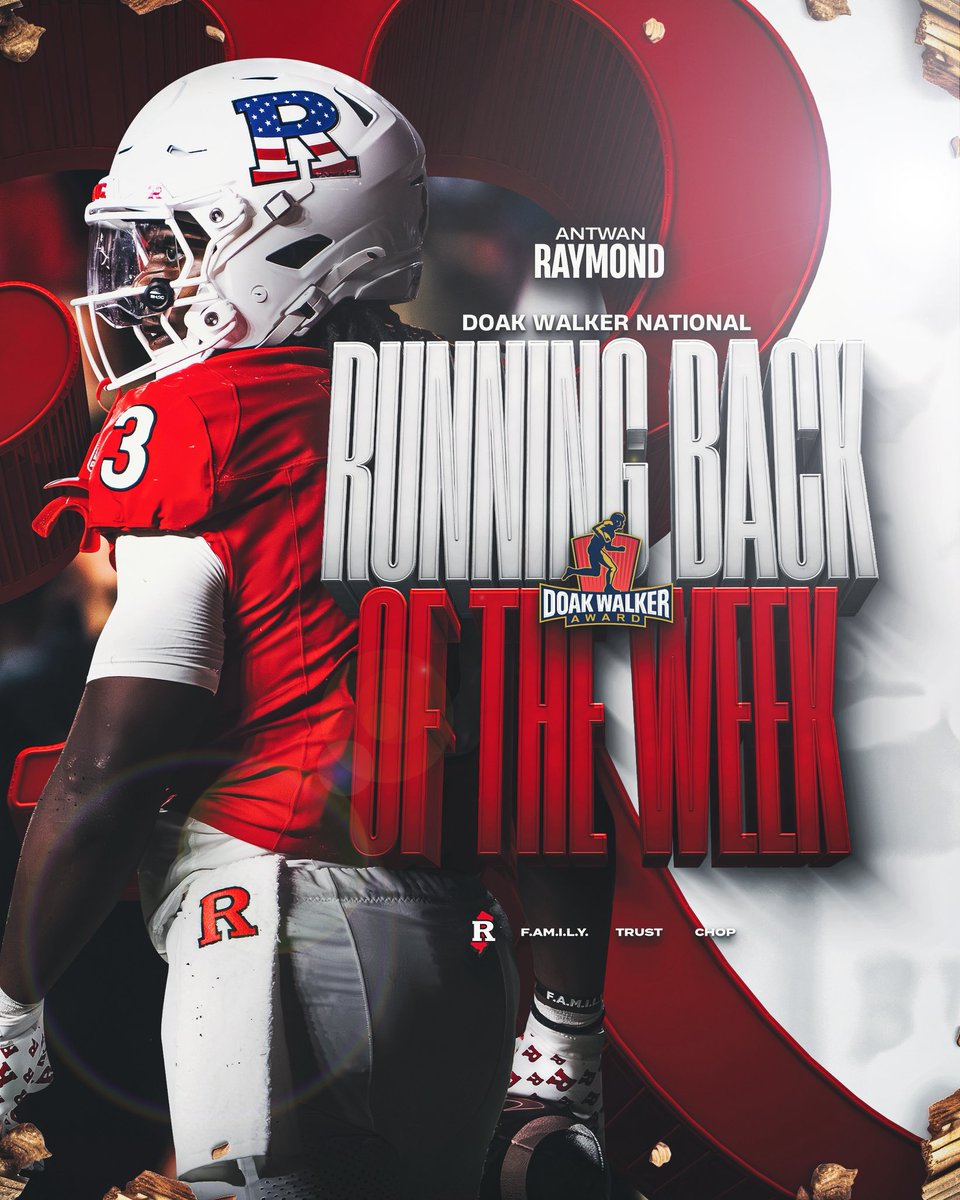 After rushing for 240 yards and a touchdown, Antwan Raymond was named the Doak Walker National RB of the Week!