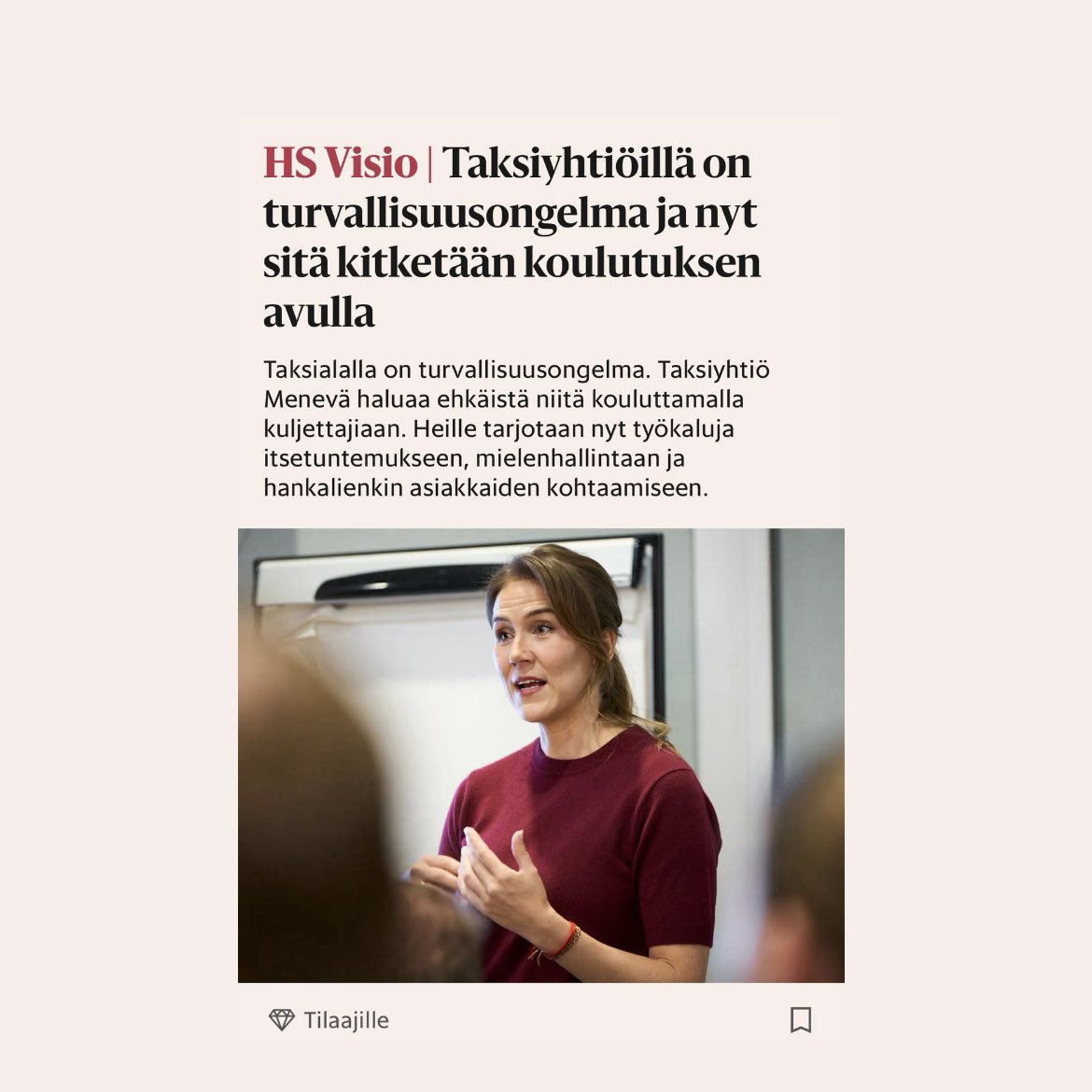 TiinaAlakarppa's tweet photo. Nyt tehdään sitä paljon pyydettyä rakenteellista muutosta. Nämä puheet kun jäävät usein vain sanahelinäksi. Kuljettajakoulutus on osa isompaa kokonaisuutta. Vaikeat asiat nostetaan esiin, niiden äärelle pysähdytään ja jokaista rohkaistaan rehelliseen itsereflektioon. Joko luit?👇 https://t.co/FSuj9pXQto