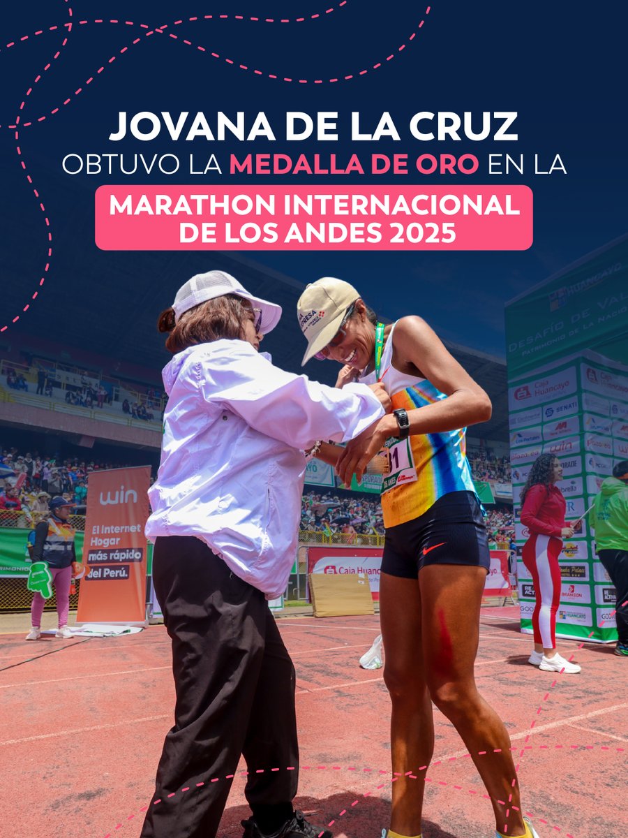 LimaExpresa's tweet photo. Nuestra embajadora @jovadelacruz dejó huella en la XXXIX Marathon Internacional de Los Andes, ganando la medalla de oro en la prueba de 42 km femenino.
#LimaMásConectadaYSostenible #PositiveMobility #VINCIHighways #VINCIConcessions https://t.co/Ba3JIc9pGh