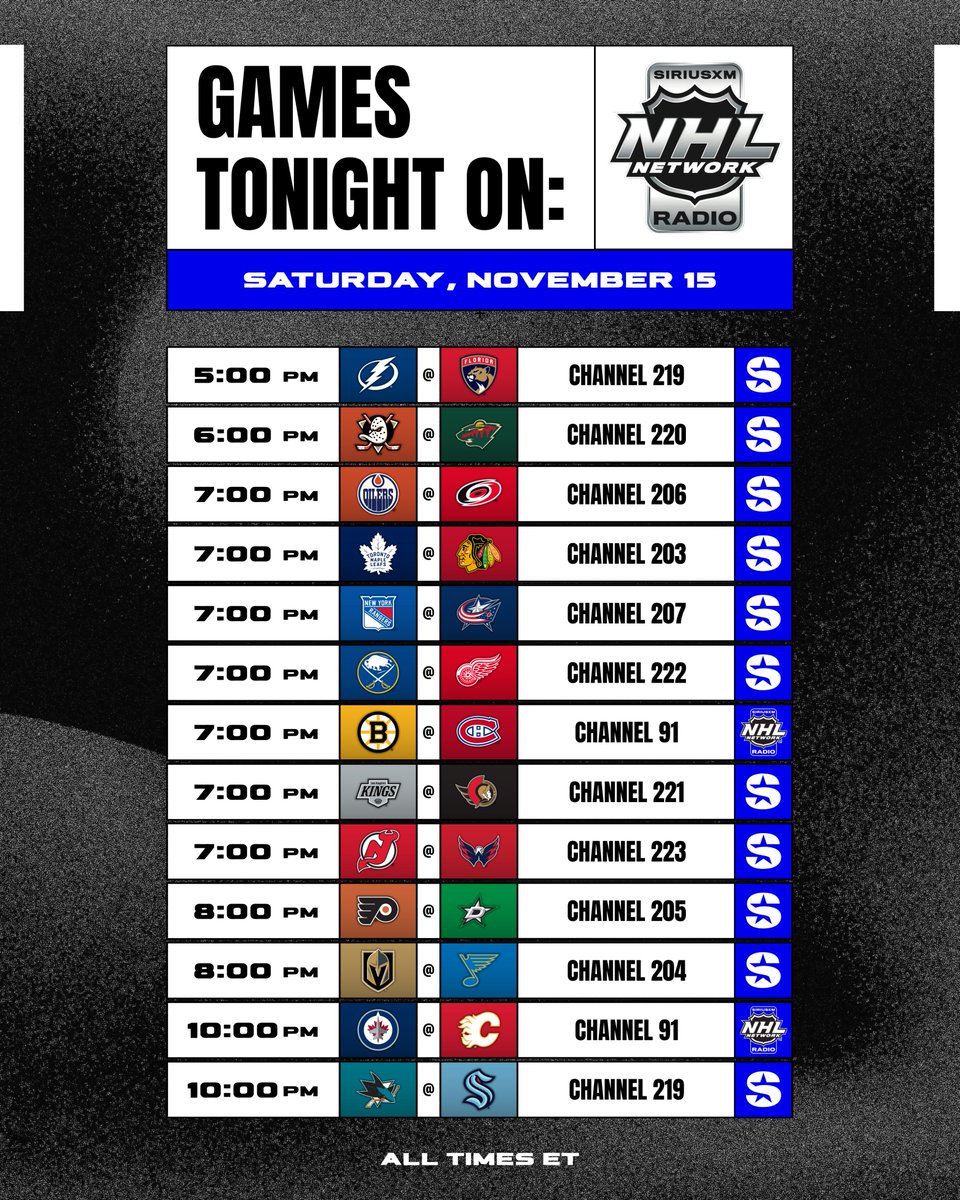LISTEN LIVE TONIGHT!
Catch all games on <a href="/SIRIUSXM/">SiriusXM</a>

🎧:Siriusxm.ca/nhllive/