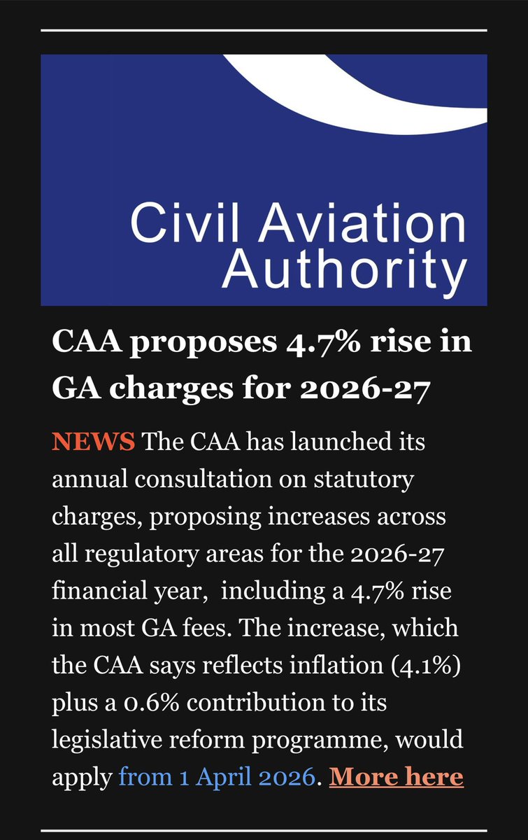 dave_plane's tweet image. @UK_CAA please publicly justify this grab, as the DfT has de-scoped GA from Policy, please advise what you do for GA for this highway robbery! #PilotsOfTwitter #UKGA