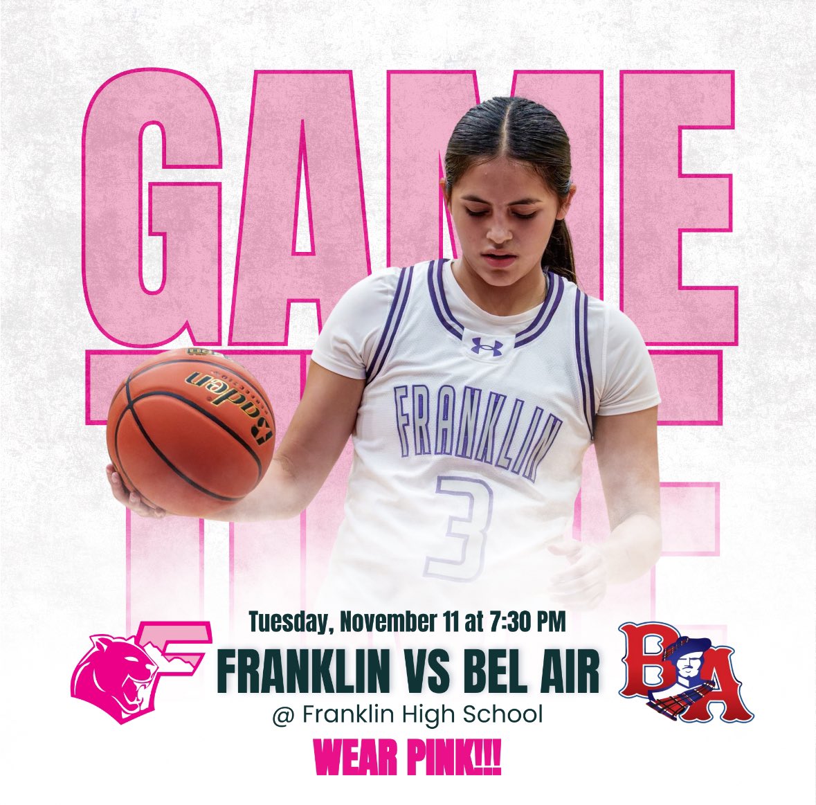Your Lady Cougars return to the court tonight in a home game against Bel Air HS. Come out and support our three teams. EVERYONE WEAR PINK!