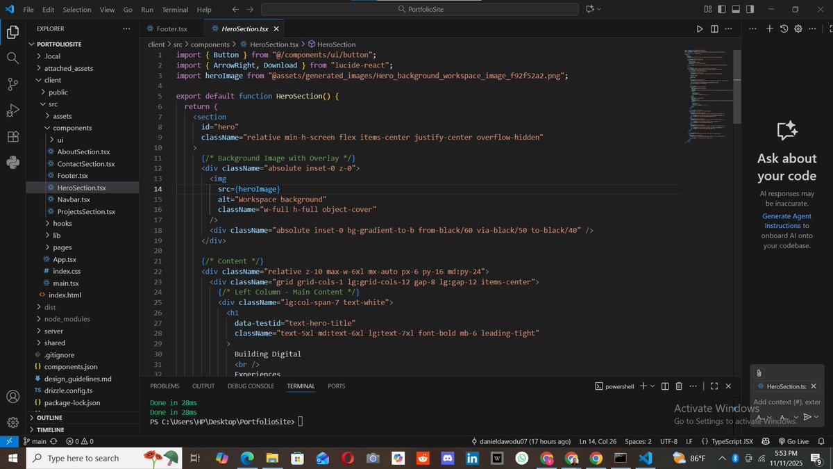 danieldawodu95's tweet photo. 🚀 Day 2 of my 40-Day Tech Challenge!
Deployed my personal portfolio live 🌐
Learned GitHub workflow, project structure & deployment ✅
Check it out: https://t.co/8A0zbW3Zex
#40DaysChallenge #WebDev #Portfolio https://t.co/fZtaDngEry