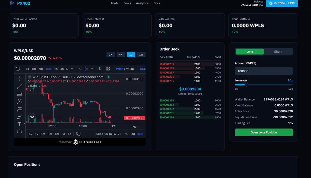 Sneak peek of the first ever Perpetual DEX in Pulsechain 👀

Only on #PulseChain