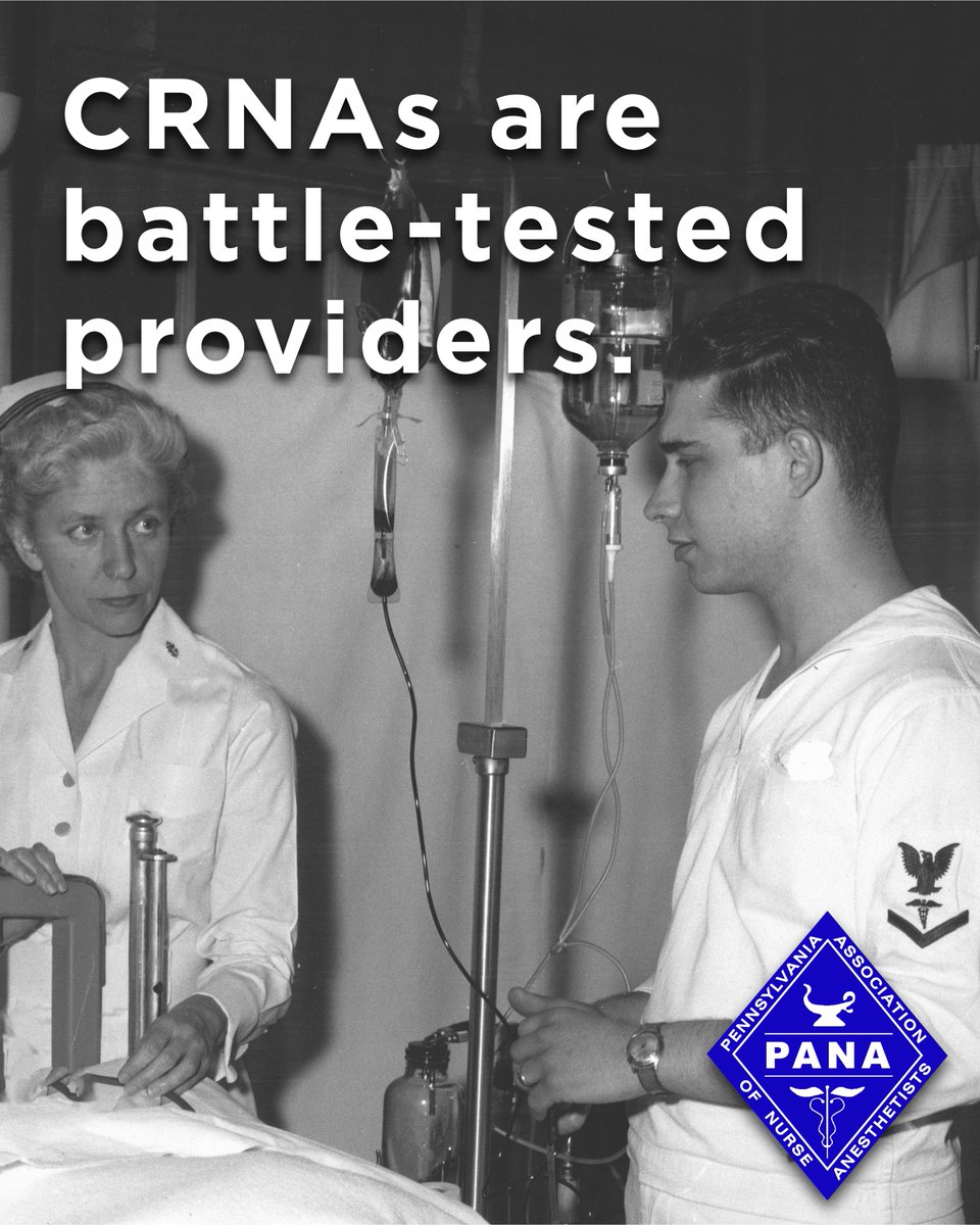 🩺Certified Registered Nurse Anesthetists (CRNAs) are battle-tested providers.

To all our military #CRNAs past and present: On behalf of PANA, happy #VeteransDay and thank you for your service and sacrifice!

#CRNAVets #CRNAinPA