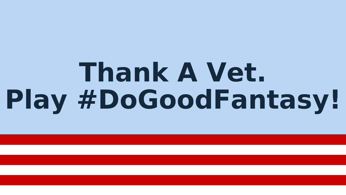 DanClasgens's tweet photo. A friend of DAV is MATCHING ALL DONATIONS TODAY — your impact is doubled. 🙌🇺🇸 #VeteransDay

A donation of $20 or more gets you a season pass to our Salary Cap Challenge for a shot at weekly &amp; season-long prizes! 🏆

Thank a Vet.
Play #DoGoodFantasy.

👉 https://t.co/eADoPp46Jj https://t.co/uhfsyPli6C