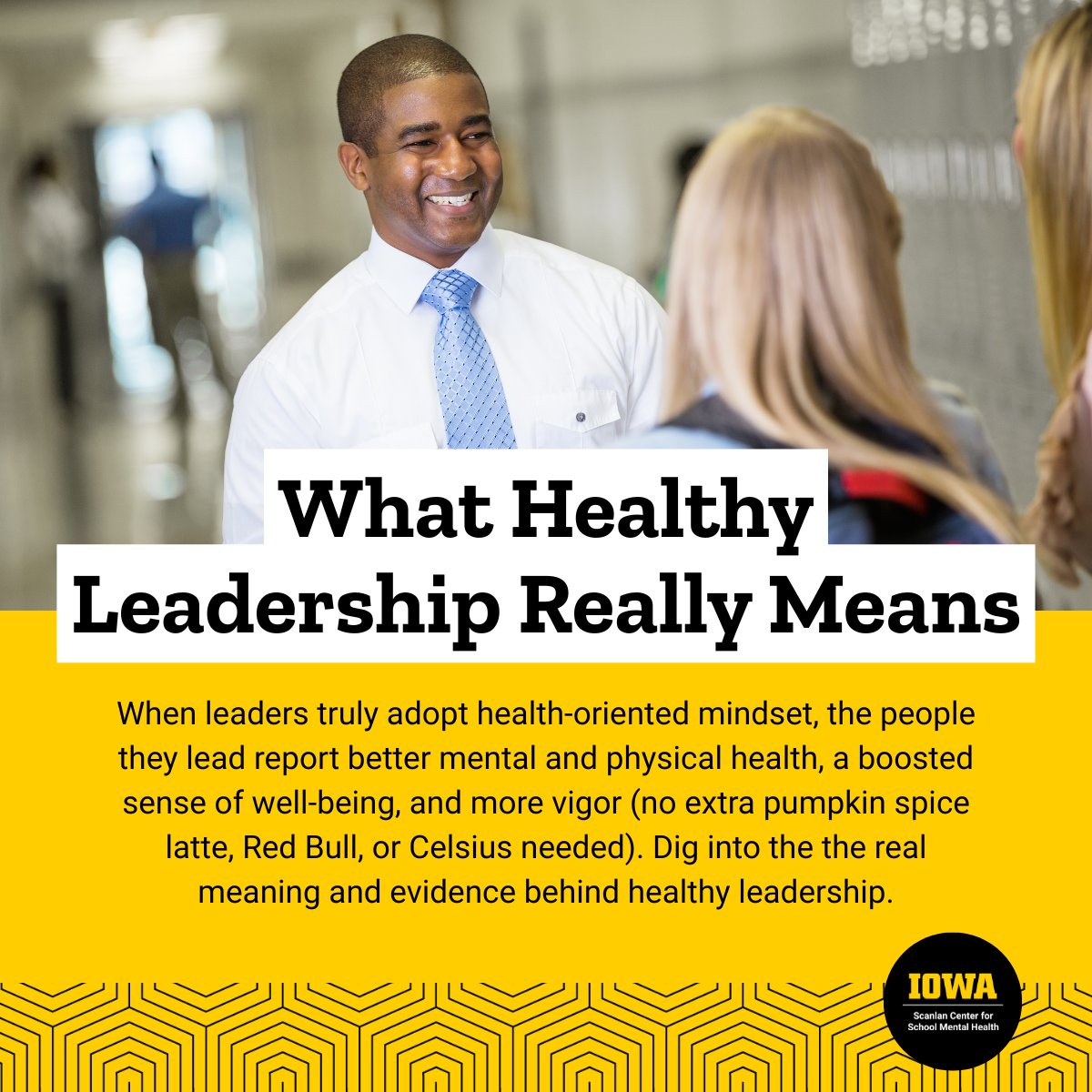 iowa_scsmh's tweet photo. Leaders set the tone for well-being 💛 In part 1 of our new blog series, learn how “health-oriented leadership” can help school administrators nurture resilient, thriving teams: https://t.co/RL0ElKCpzn https://t.co/rynXHYaX6F