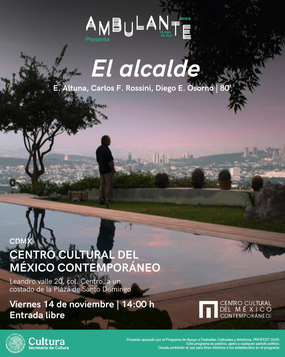 elccmc's tweet image. 🎬 En la Muestra Ambulante el CCMC presenta &quot;El alcalde&quot;, documental sobre Mauricio Fernández, polémico edil de San Pedro Garza García, uno de los municipios más ricos de Latinoamérica.

🗓 Vie 14 nov | 🕓 14:00 h | 📍 CCMC
#Ambulante #ElAlcalde #CineDocumental #CCMC