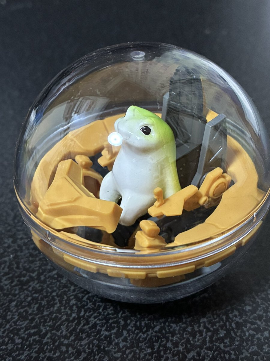 mesonosuke's tweet photo. カプセルコックピットに誰か乗せたいな、と部屋を見回したら彼がいました。

#カプセルコックピット
#俺今日からかえる https://t.co/npaRoii9g1