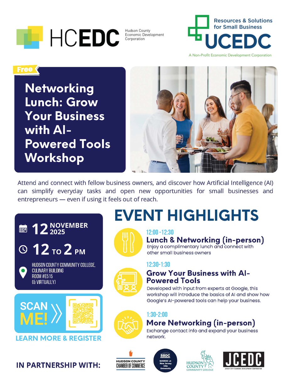 Tomorrow at Noon, join the HCEDC and UCEDC at Culinary Conference Center for an afternoon of networking and practical learning featuring "Grow Your Business With AI-Powered Tools." Register now!
hudsonedc.org/education/#Gro…