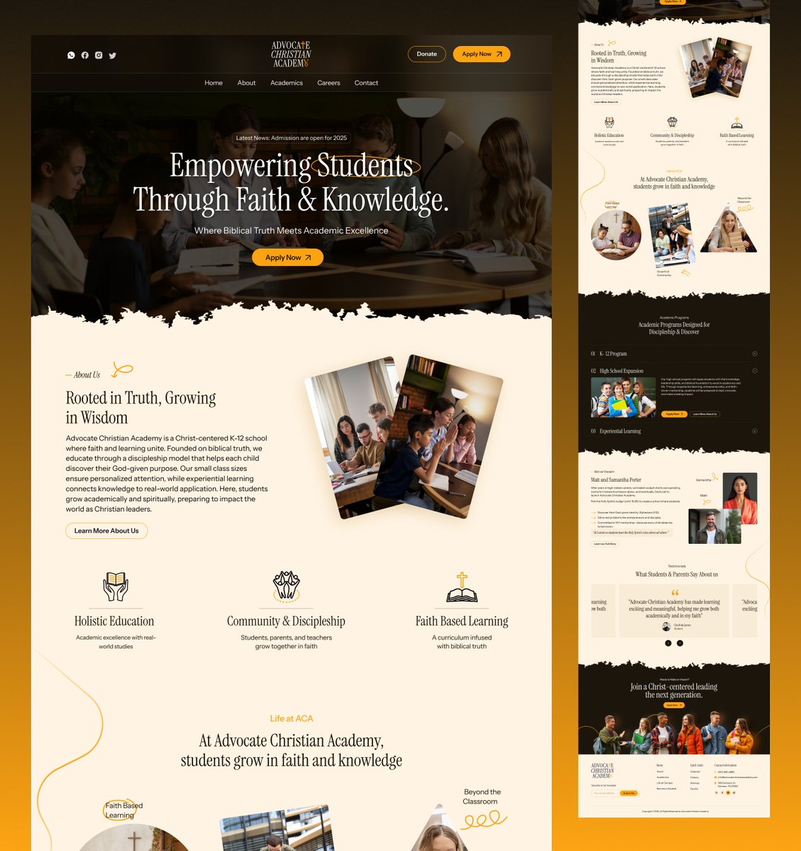 thekhanwork's tweet image. Educational Branding + Website done for Christian School.