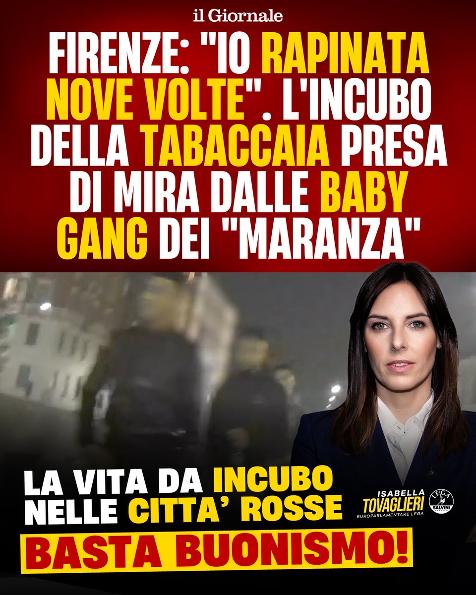 isatovaglieri's tweet image. Nove delle dieci città più pericolose d’Italia sono governate dalla sinistra.
Non è una coincidenza, ma il risultato diretto di anni di politiche buoniste e di accoglienza indiscriminata, dove tutto è concesso e nulla è controllato.

A pagarne il prezzo sono i cittadini, sempre…