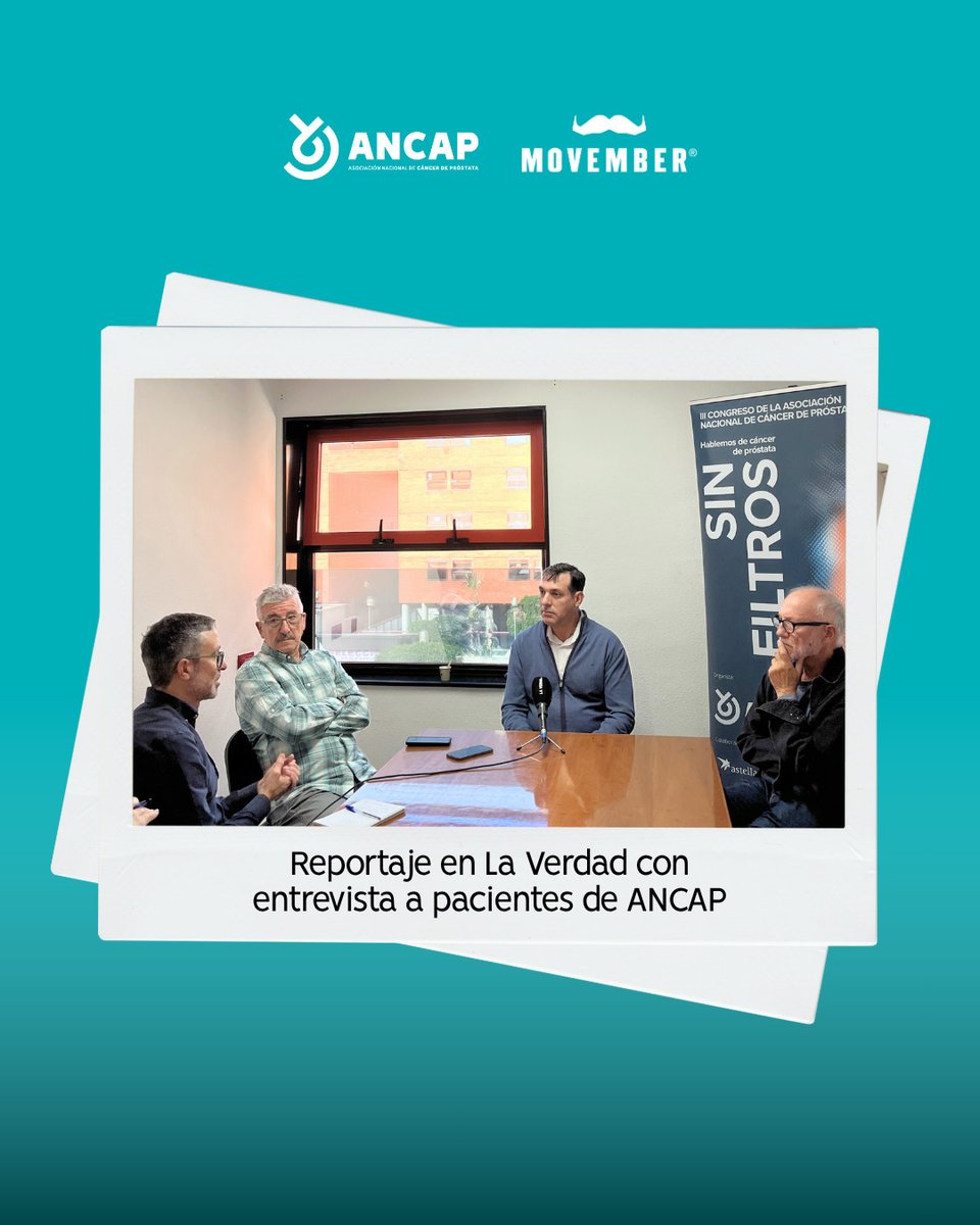 ancap_es's tweet image. 💙 La semana pasada, pacientes de #ANCAP participaron en un reportaje de @laverdad_es.

🗣️ Hablaron sin filtros sobre la vida (y el sexo) después del #CáncerDePróstata: miedos, disfunción eréctil, recuperación y cómo seguir adelante.

📎 Reportaje aquí👉 acortar.link/8H3qoe