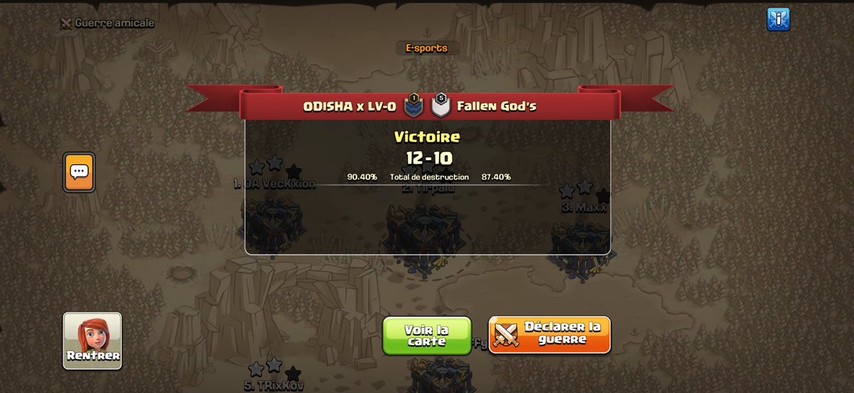 ✅ CLAN TO E-SPORTS SAISON 2 - Round of 128 

GG to Fallen God’s !