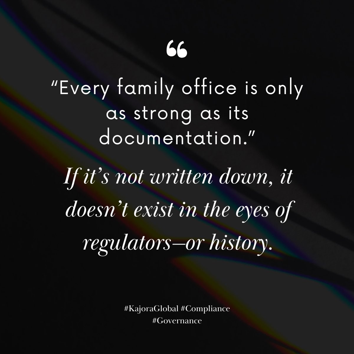 JenKatOfficial's tweet photo. You don’t have to be a billionaire to benefit from thinking like one.

The earlier you adopt family office discipline — governance, documentation, process — the stronger your chances of turning wealth creation into lasting legacy.

#kajoraglobal #WealthCreation #SuccessMindset https://t.co/sjBskLtoGR