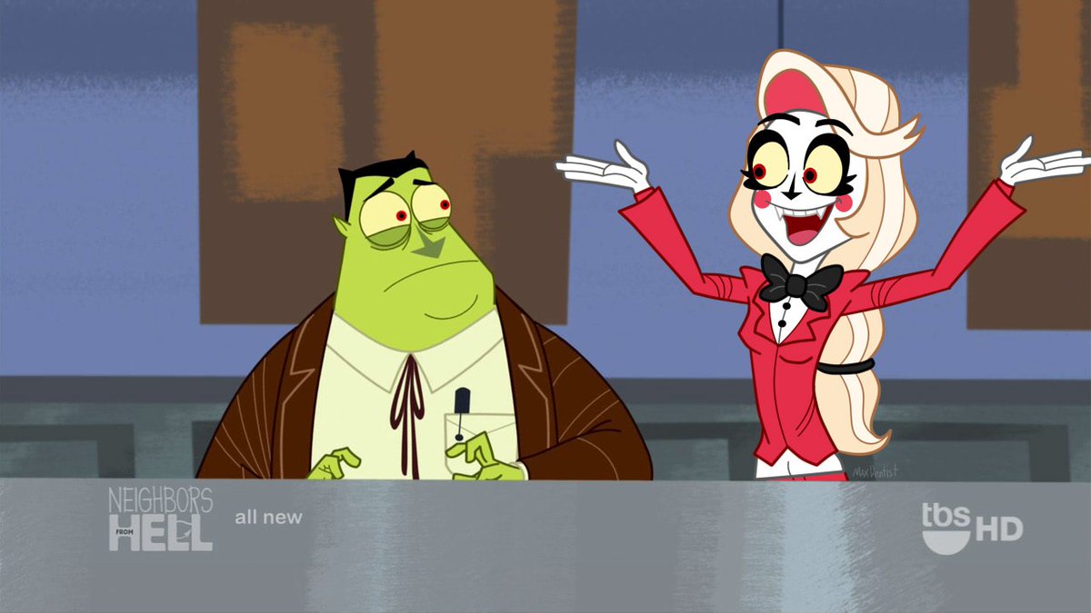 TrueMaxDentist's tweet photo. I don't remember this moment 😔 

#NeighborsFromHell #HazbinHotel https://t.co/gl1wnmo3ya