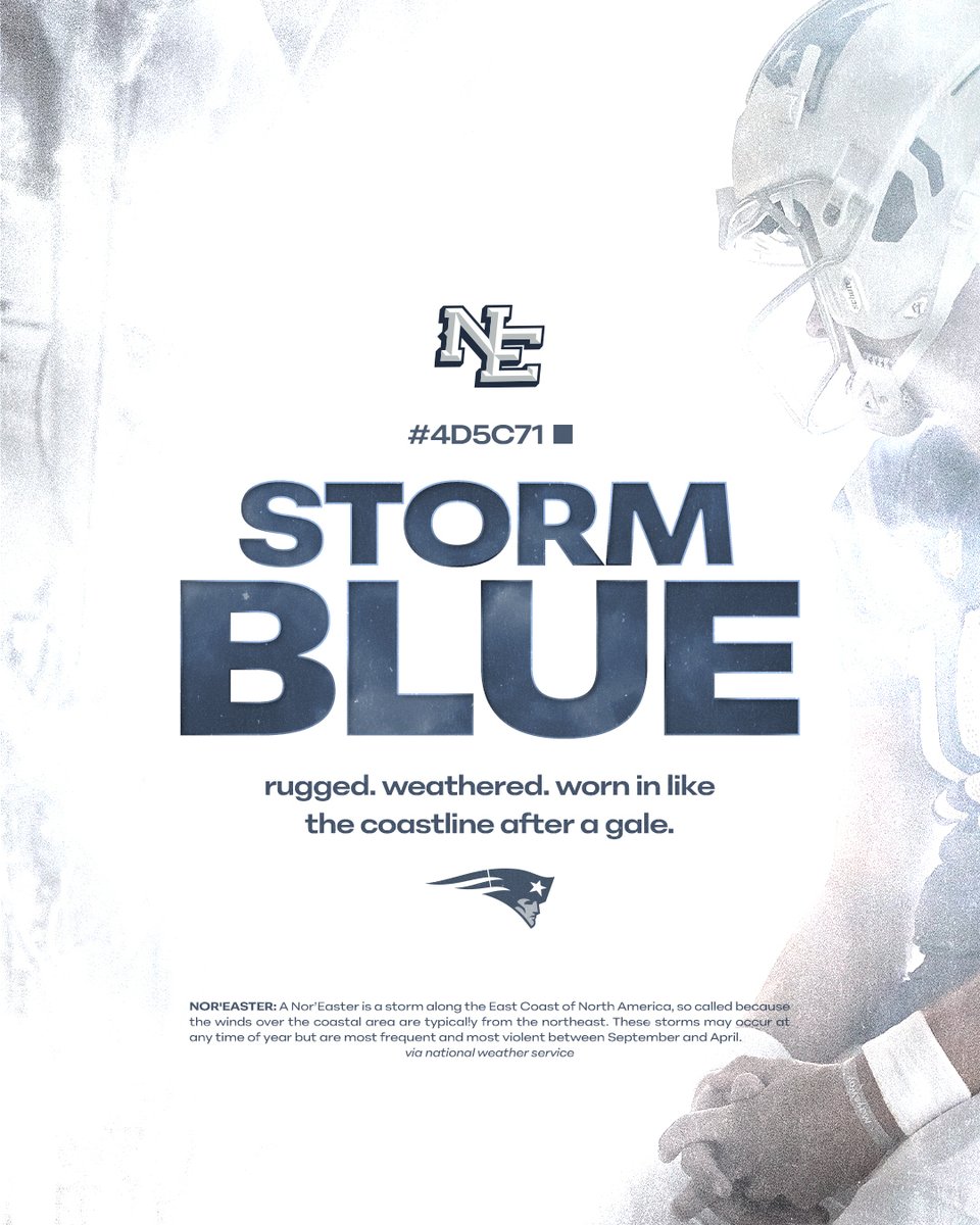 Patriots's tweet image. STORM BLUE.

@NFL | @DrakeMaye2