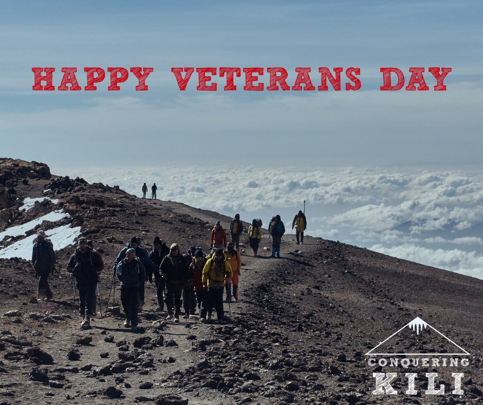 Happy #VeteransDay!

We honor the 47 veterans who’ve climbed Kilimanjaro with #ConqueringKili to bring clean water to Tanzania.

This 10th-anniversary climb aims to fund 2 new wells &amp; add to the 30K+ lives changed through Kili.

Support our 2026 team at waterboys.org
