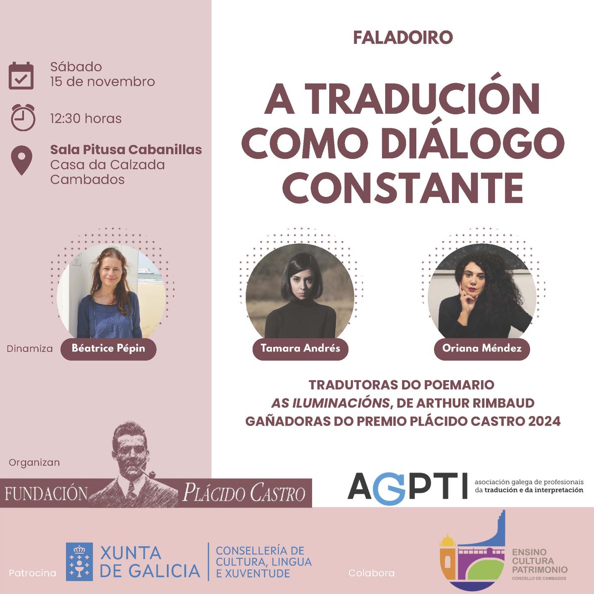 O próximo sábado celébrase o I Seminario de tradución Plácido Castro en Cambados. O faladoiro está aberto ao público, e para o seminario ata o xoves pódeste apuntar na páxina da <a href="/agpti/">AGPTI</a>