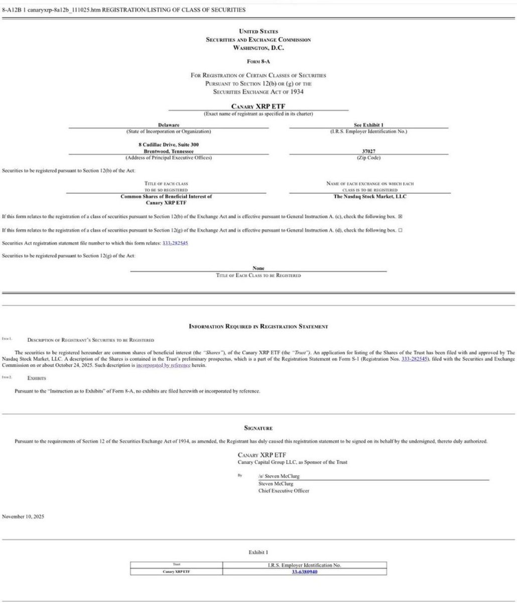 📢The first spot $XRP ETF could launch as early as Thursday.