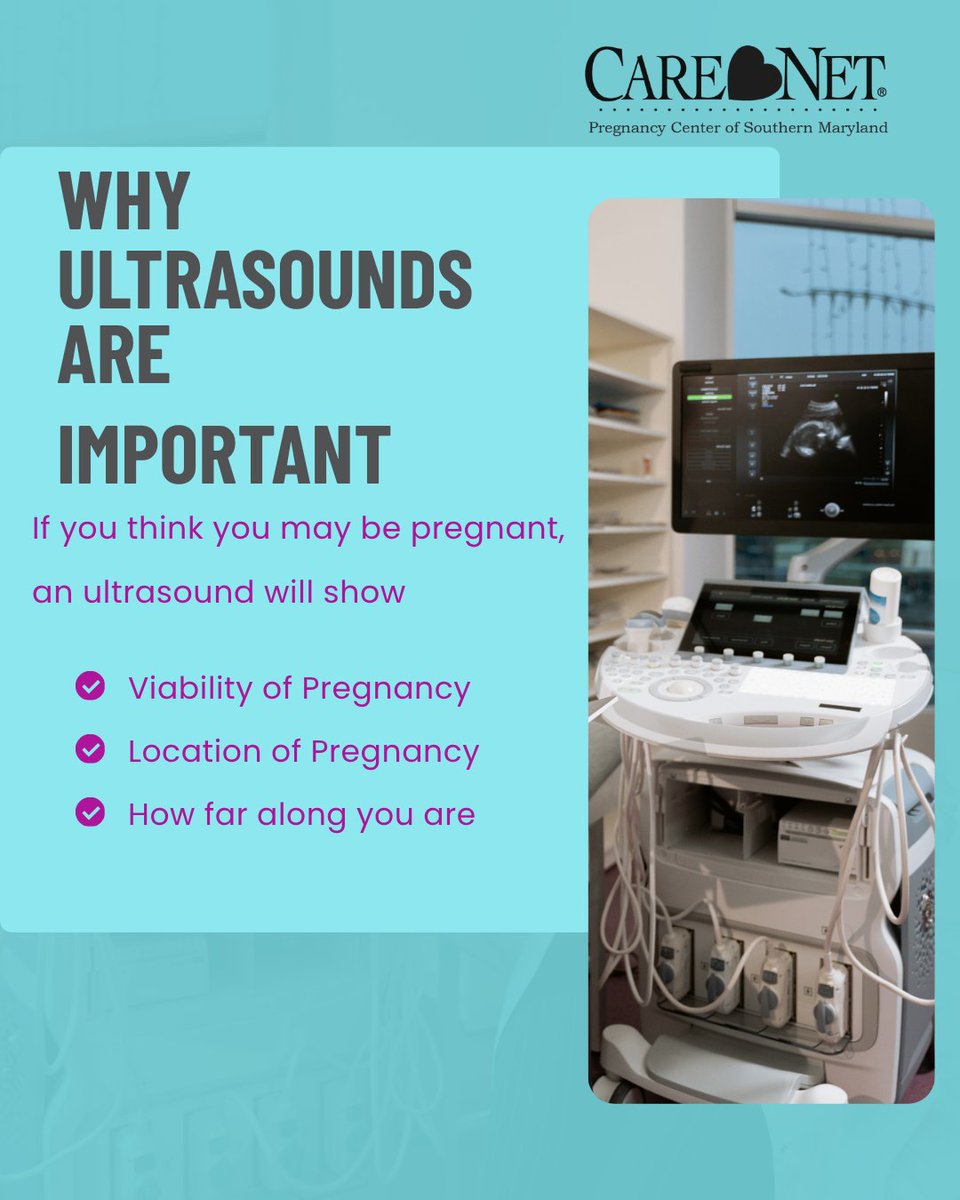 CareNetSOMD's tweet photo. If you're pregnant or had a positive test, it is important to get an ultrasound. When you book an appointment with us, our nurses provide a pregnancy test, offer education and assess whether you qualify for a free ultrasound. https://t.co/7mlT2aI1A2