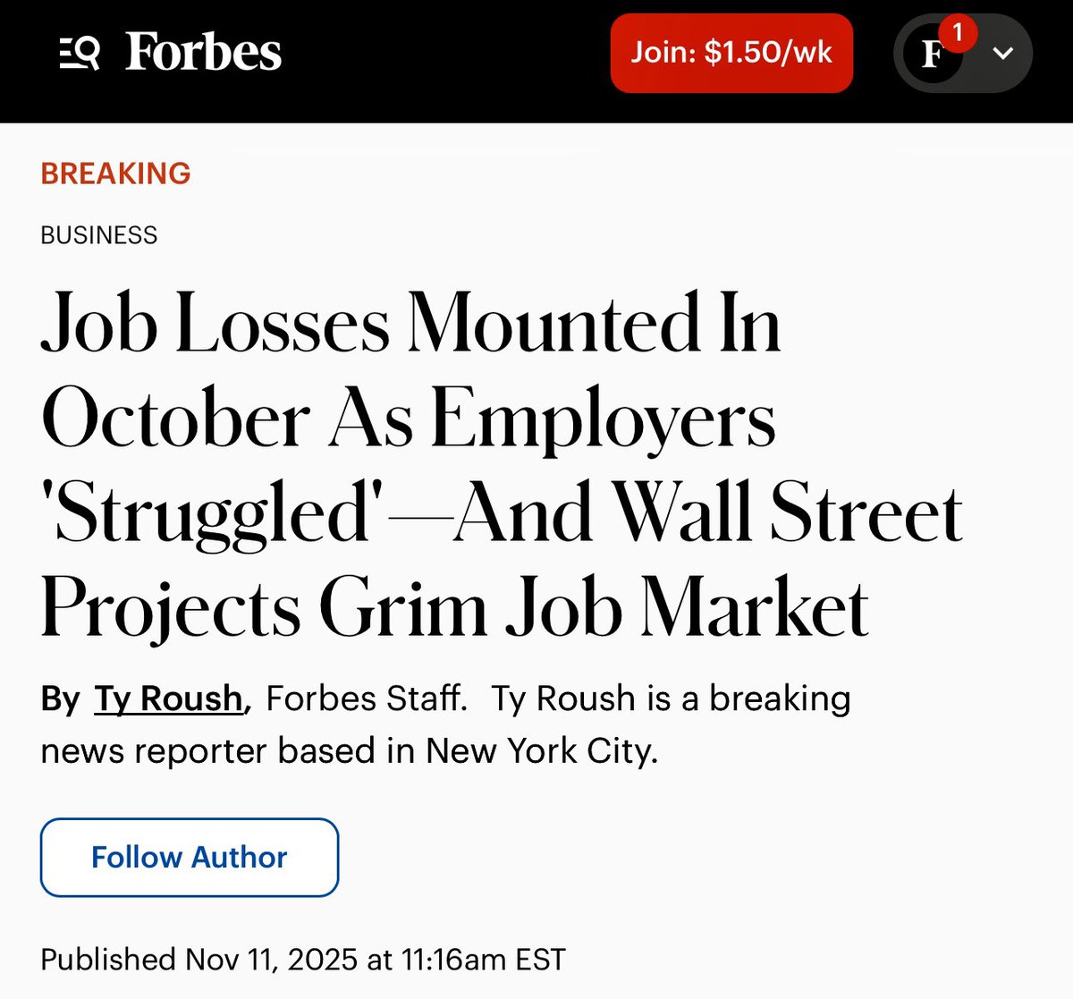 Trump’s Economy lost an estimated 50,000 private sector jobs in October.

But he continues to insist everything is booming.
