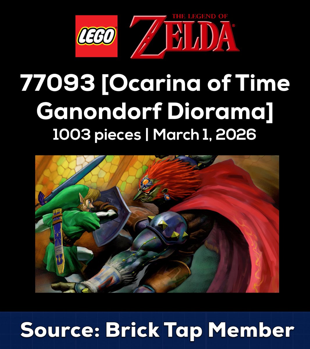 Commonrealm's tweet image. Ok, this Diorama will likely be cheaper than the Deku Tree (Over 1000 pieces less than that one)! Also this is perfection for 2026! #Zelda #Lego #OcarinaofTime