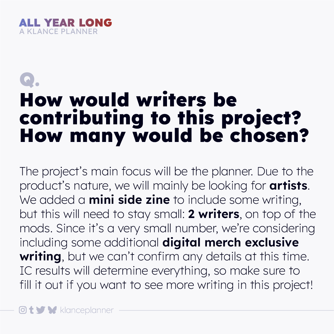 klanceplanner's tweet image. Answering some of your questions from the IC ✨
Which is still open! Link in bio!

#interestcheck #klance #vld #voltron #keithkogane #lancemcclain #klancezine #klnaceplanner

@AllFandomEvents @ZineTown @ZineSpotlight @ZZinethat @fanzinecentral