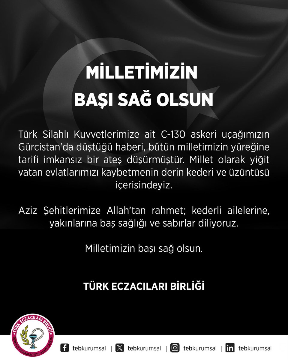 MİLLETİMİZİN BAŞI SAĞ OLSUN

Türk Silahlı Kuvvetlerimize ait C-130 askeri uçağımızın Gürcistan'da düştüğü haberi, bütün milletimizin yüreğine tarifi imkansız bir ateş düşürmüştür. Millet olarak yiğit vatan evlatlarımızı kaybetmenin derin kederi ve üzüntüsü içerisindeyiz. 

Aziz